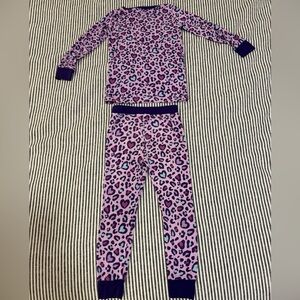 Little Sleepies Purple and Blue Pajama Set with Leopard Print
